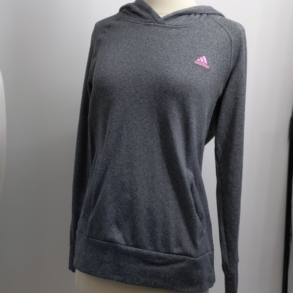 adidas Tops - Adidas gray/pink Ultimate Hoodie-sz M